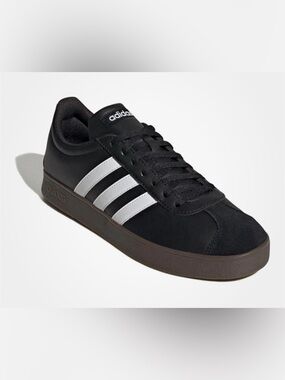 Adidas VL Court Base Core Black White Men 10 Sneaker Shoe Casual Reg Fit T-Toe